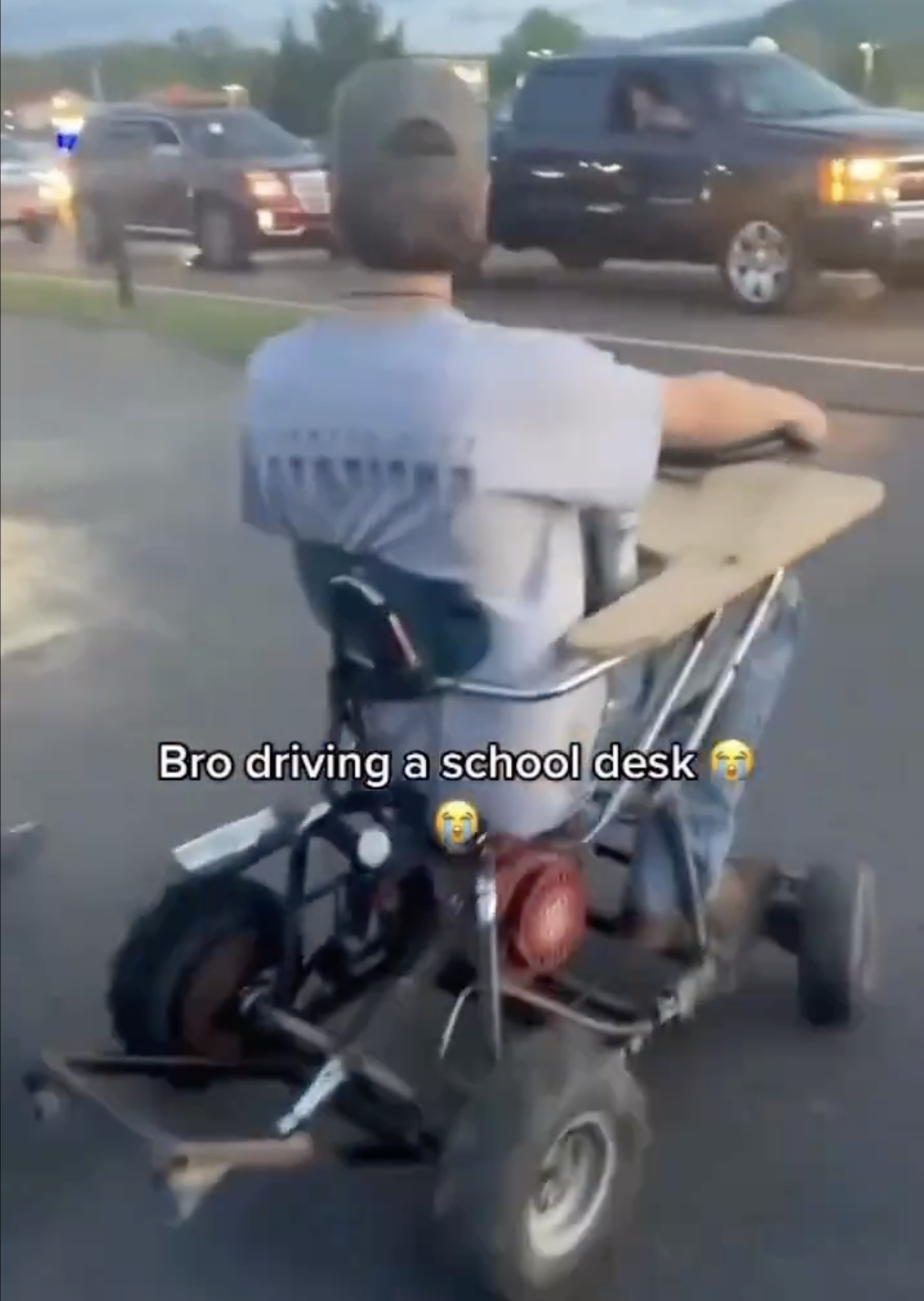 motorized wheelchair - Bro driving a school desk